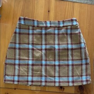 Forever 21 Blue and Brown A-Line Mini Skirt Size M